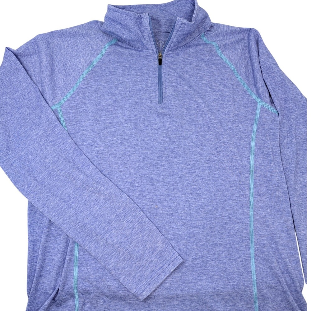 ORVIS Trout Bum Quarter Zip Pullover Long Sleeve Shirt Size M Lavender Heather